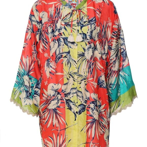 Johnny Was Kygo Marianne Silk Tunic Multicolor Medium - Picture 2 of 6